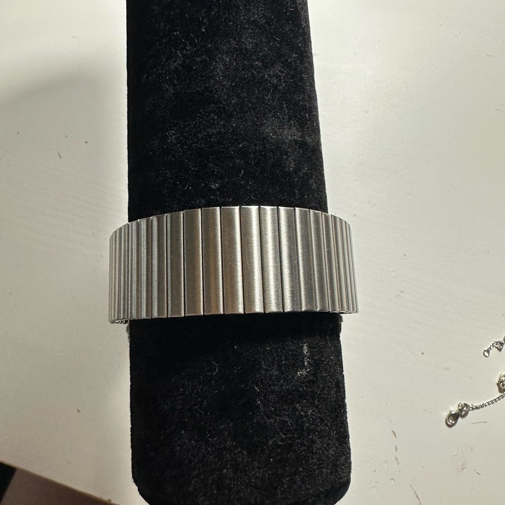 Silver Apple Watch band fits 40 mm Apple Watch